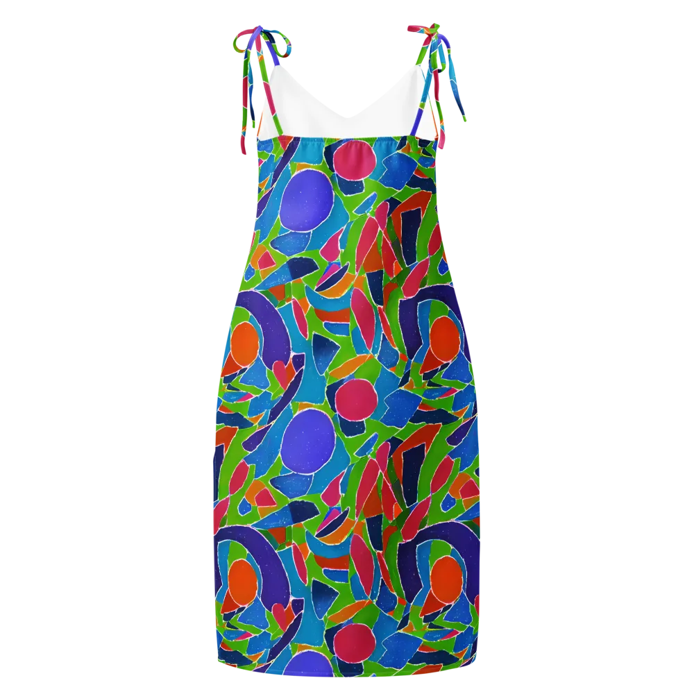 Vivid Fragments on Slip Dress — Back