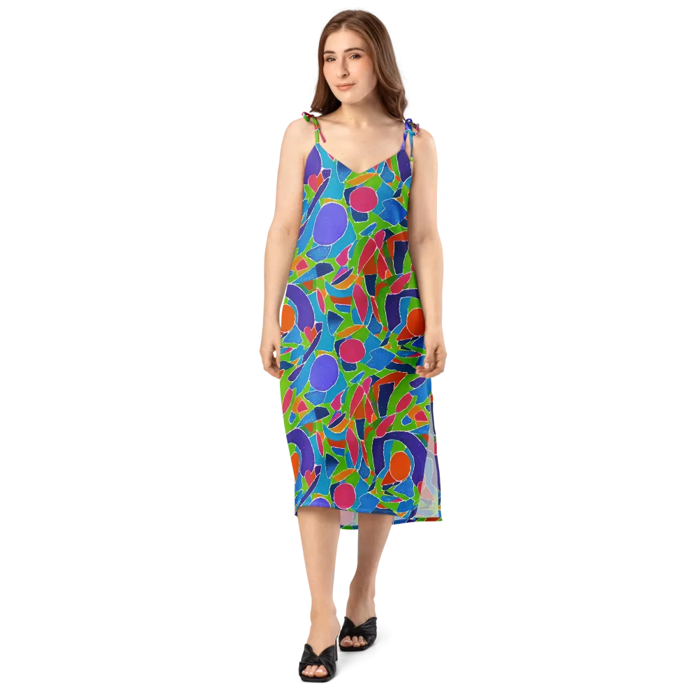 Vivid Fragments on Slip Dress — Front