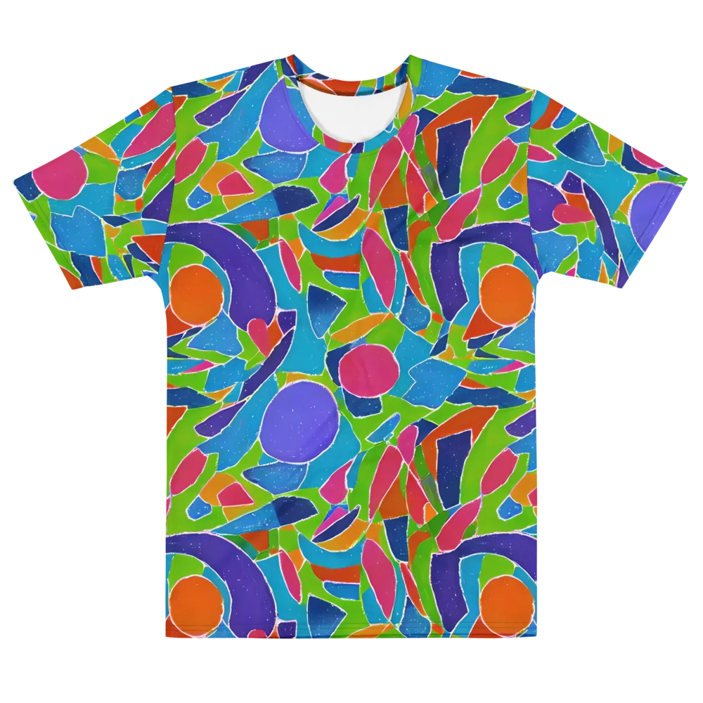 Vivid Fragments on Men's Cotton Crew Neck T-Shirt — Front
