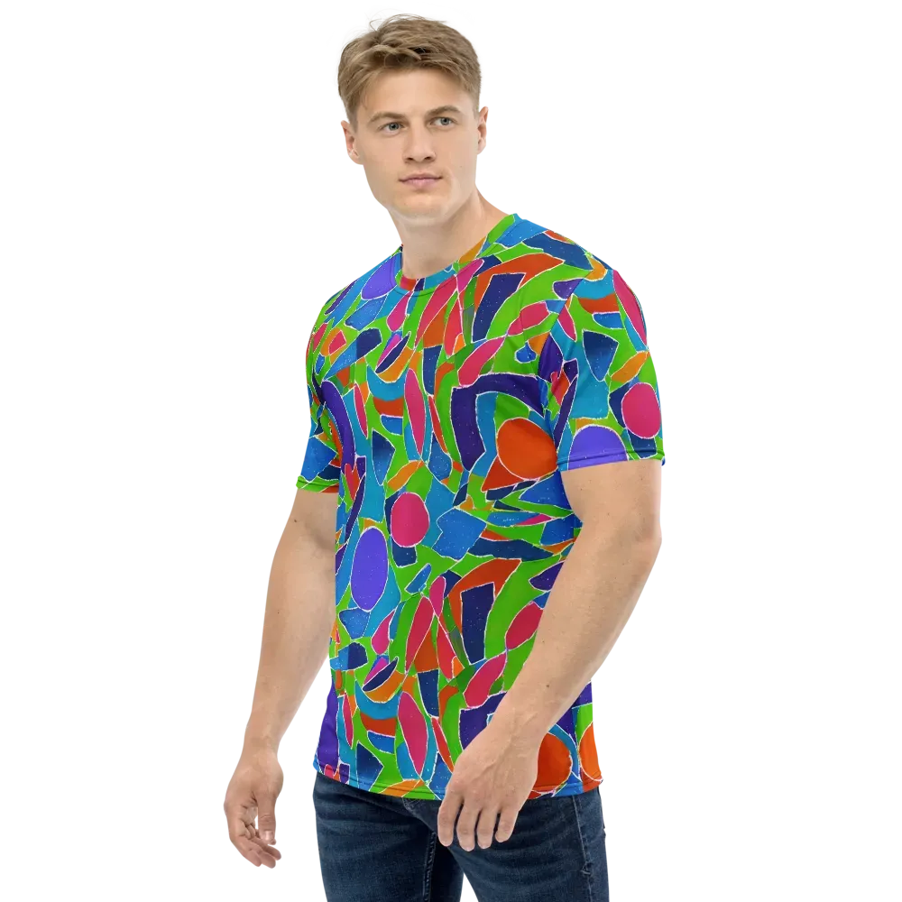 Vivid Fragments on Men's Crew Neck T-Shirt — Left