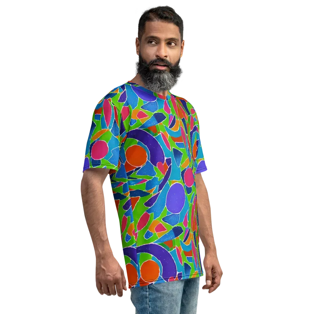 Vivid Fragments on Men's Crew Neck T-Shirt — Right