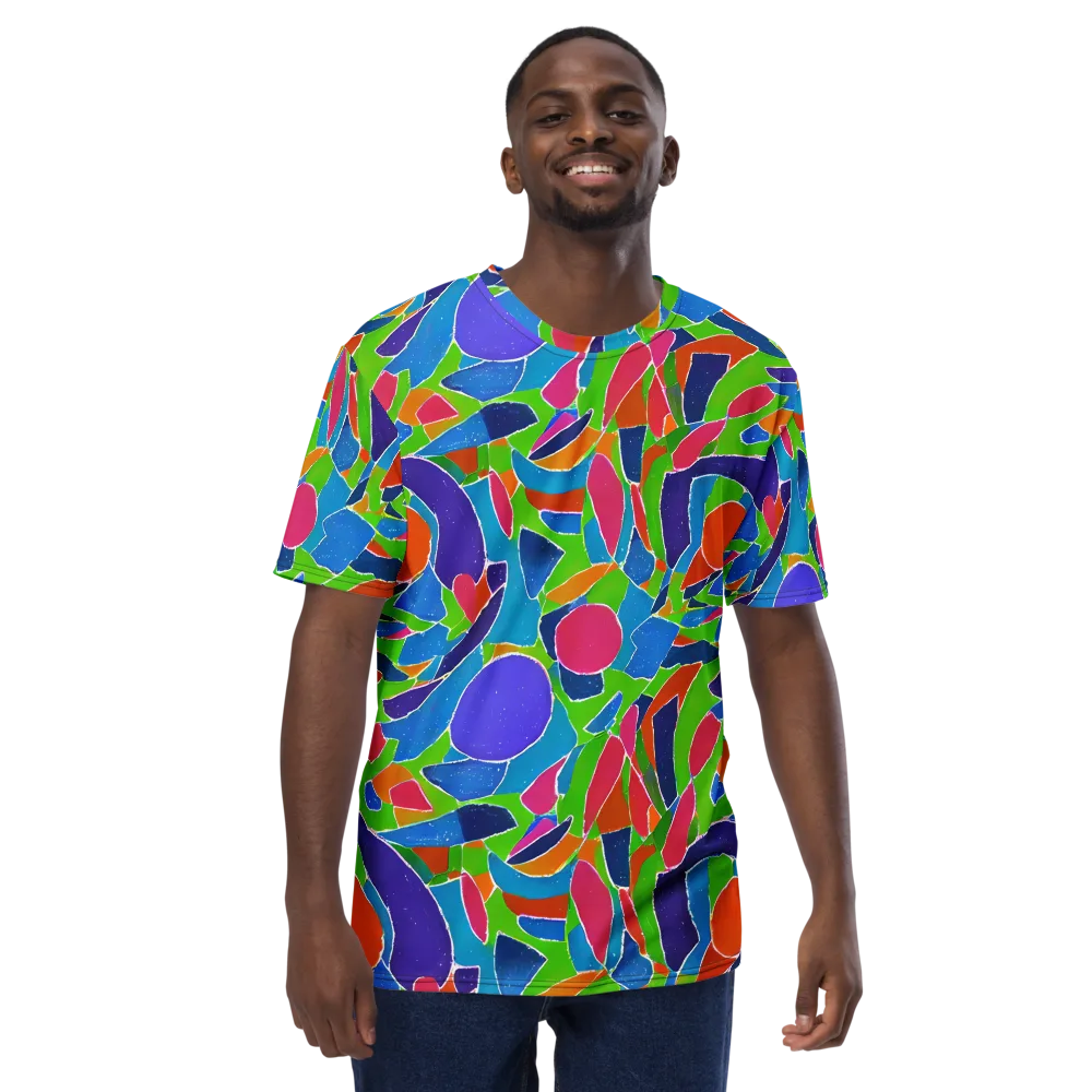 Vivid Fragments on Men's Crew Neck T-Shirt — Front
