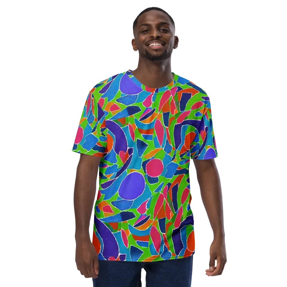 Vivid Fragments on Men's Crew Neck T-Shirt — Front