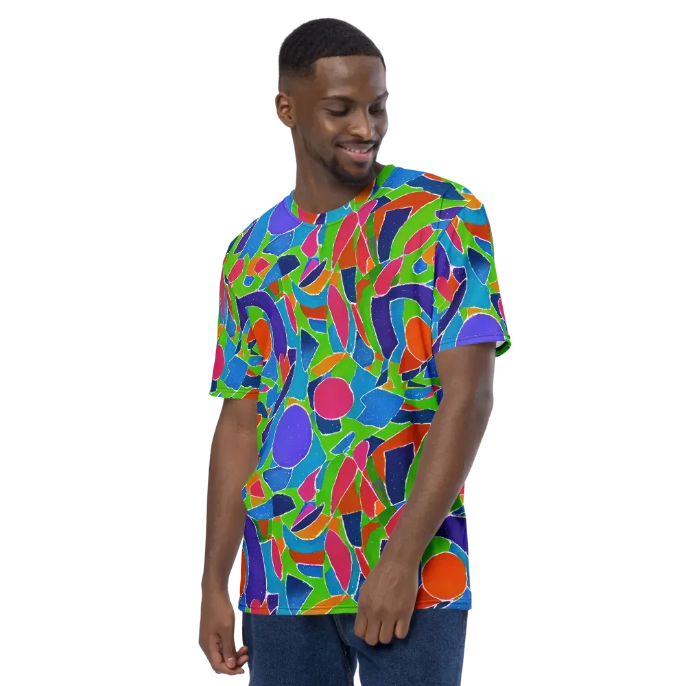Vivid Fragments on Men's Crew Neck T-Shirt — Left