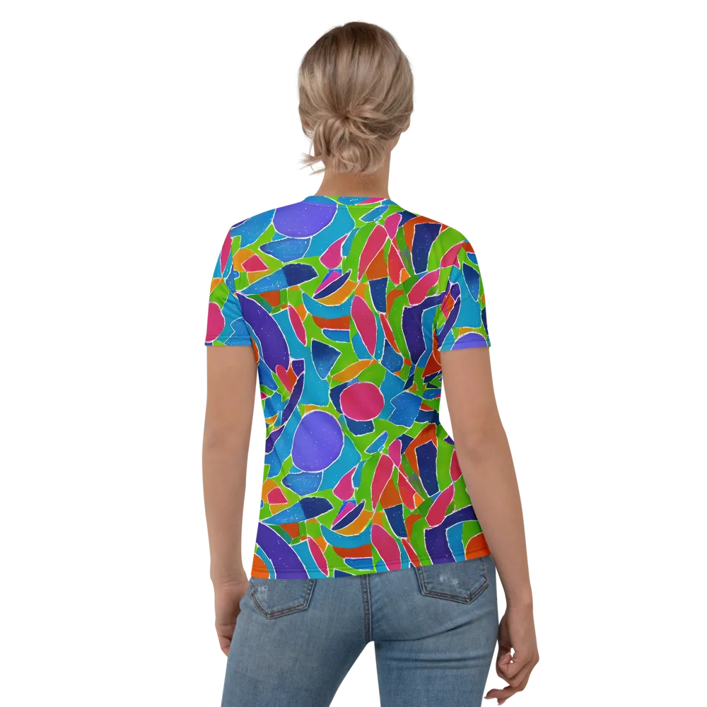 Vivid Fragments on Women's Crew Neck T-Shirt — Back