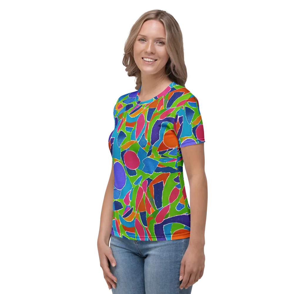 Vivid Fragments on Women's Crew Neck T-Shirt — Left