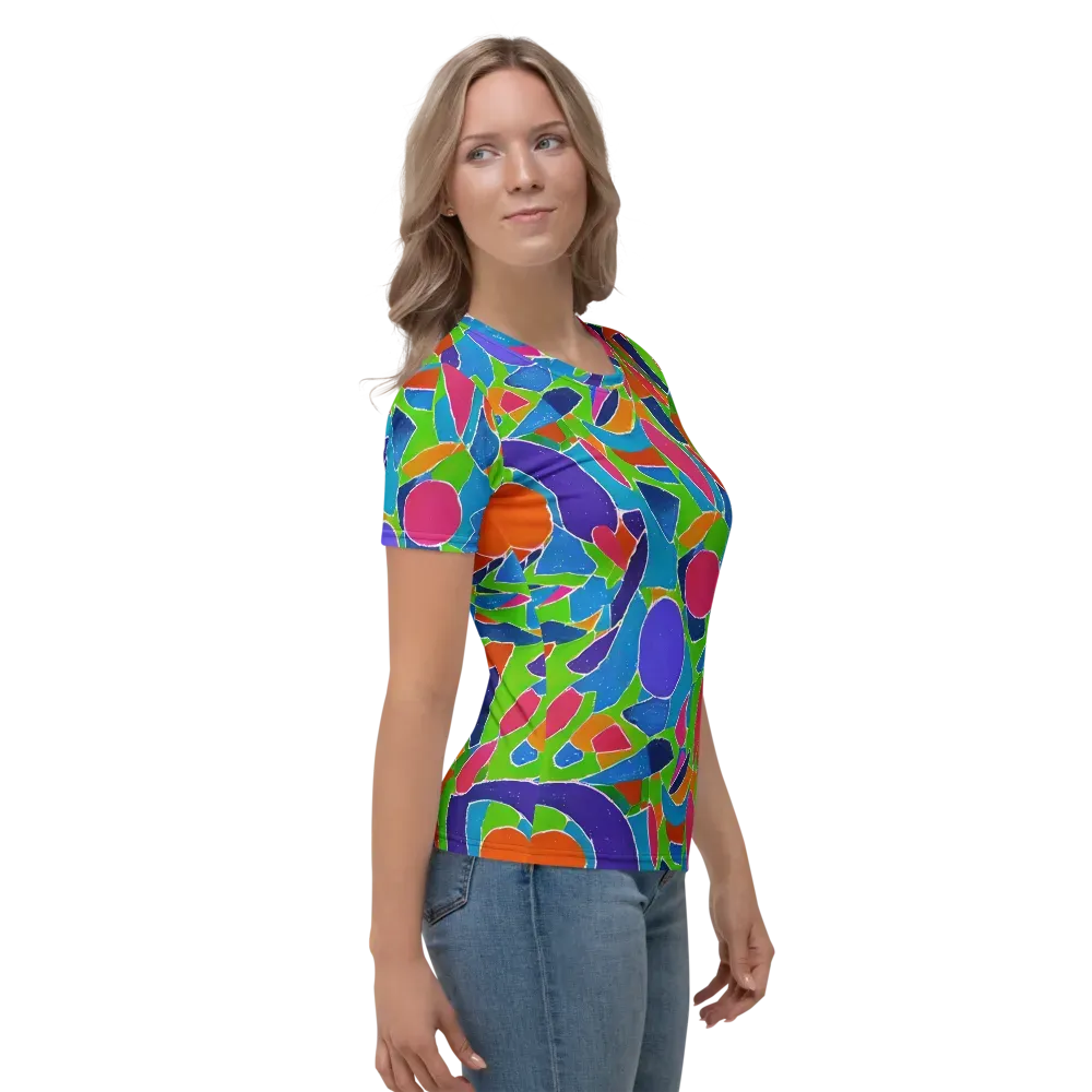 Vivid Fragments on Women's Crew Neck T-Shirt — Right