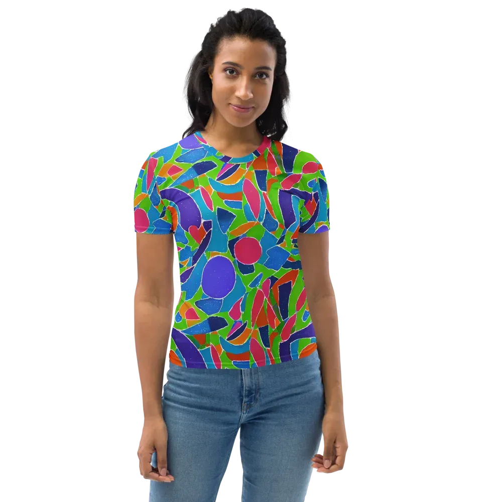 Vivid Fragments on Women's Crew Neck T-Shirt — Front