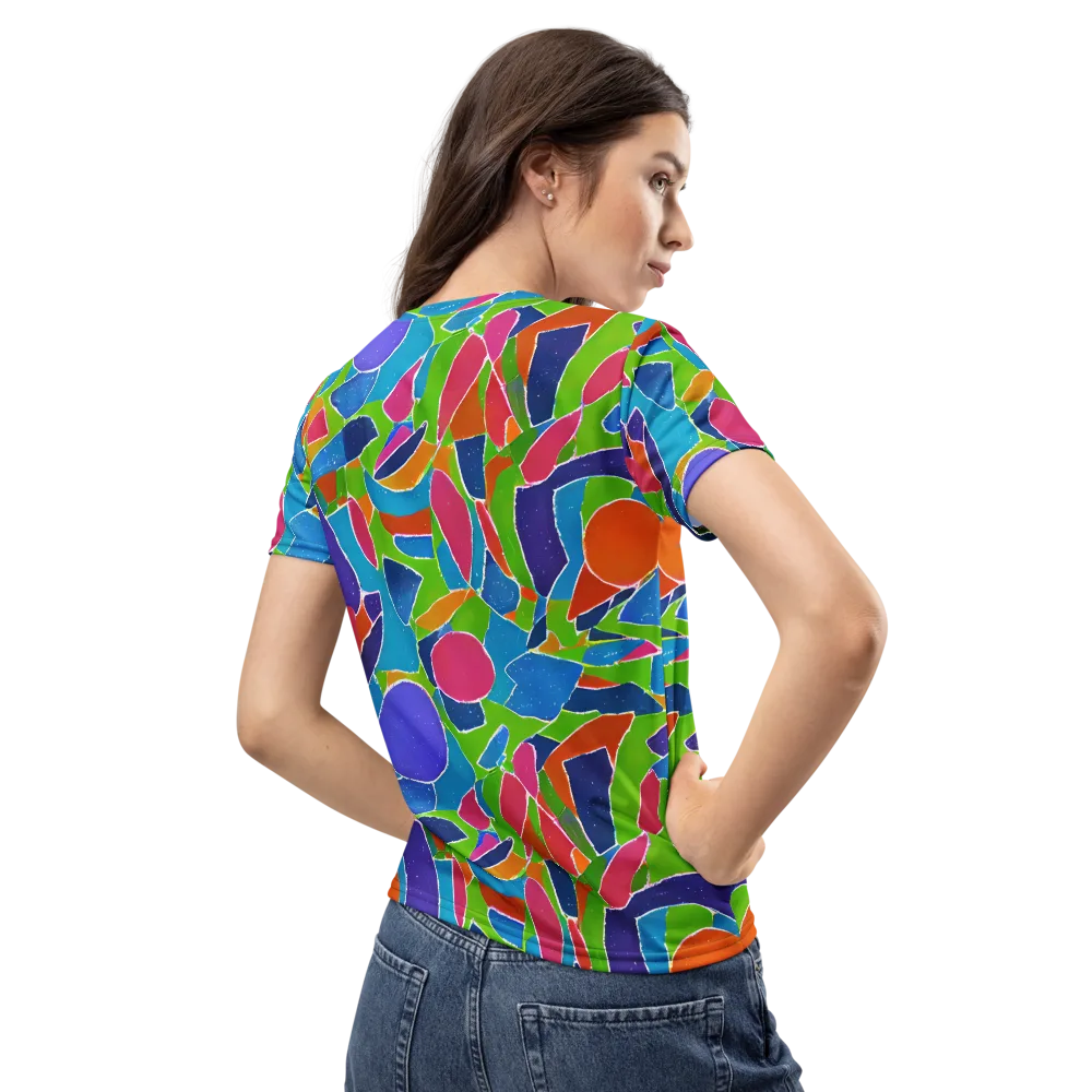 Vivid Fragments on Women's Crew Neck T-Shirt — Back