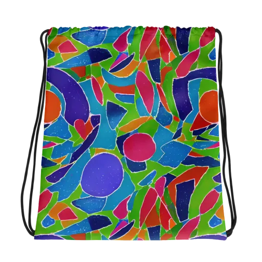 Vivid Fragments on a Drawstring Bag