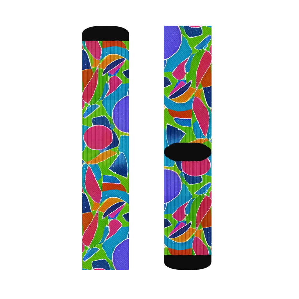 Vivid Fragments on Socks — Right Sock