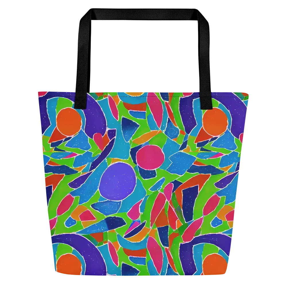 Vivid Fragments on Large Tote Bag W/ Pocket — Front