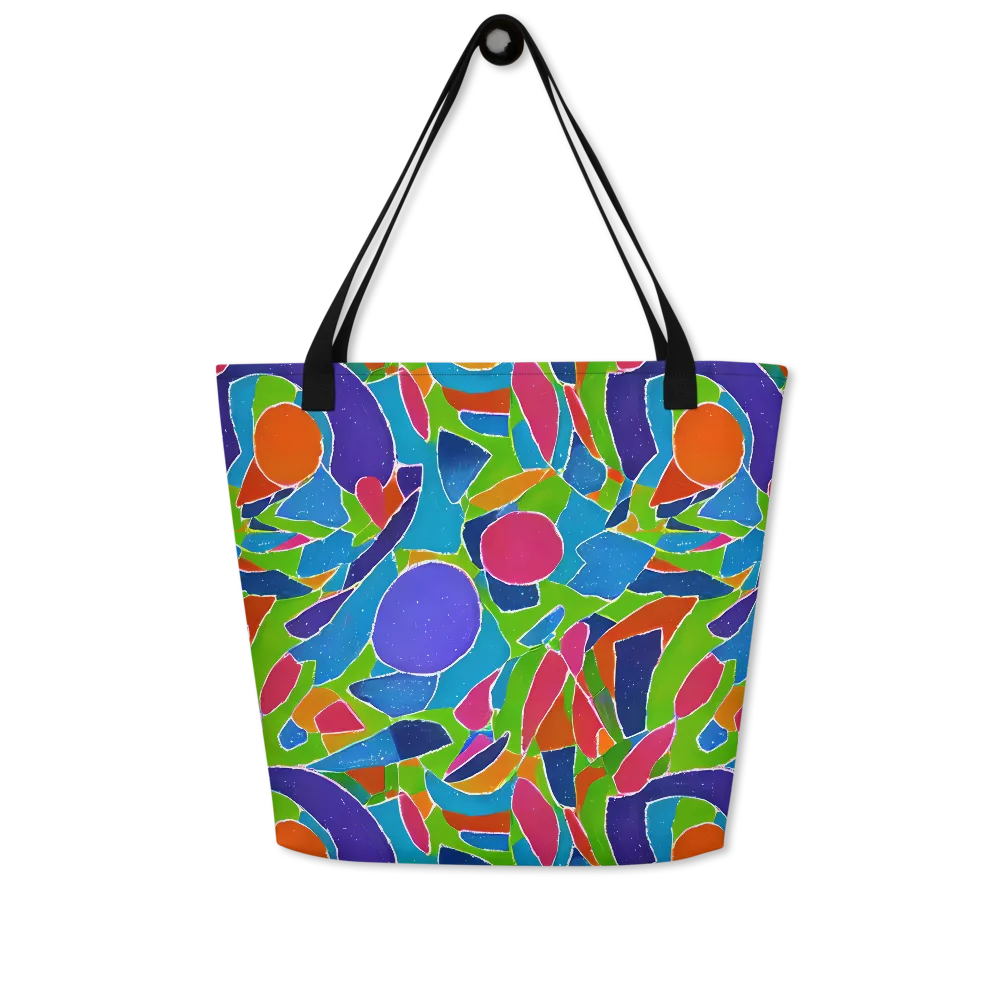 Vivid Fragments on Large Tote Bag W/ Pocket — Front