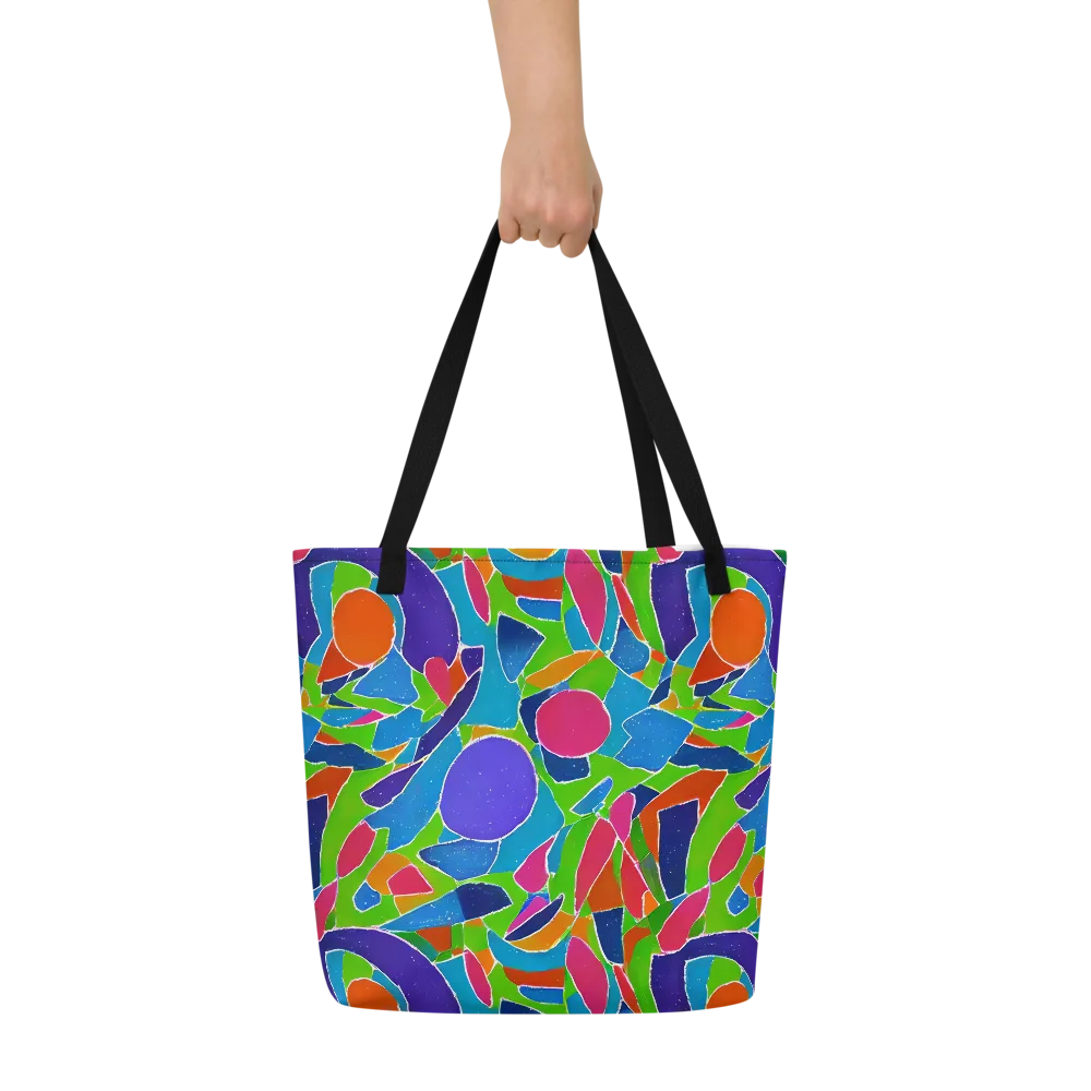 Vivid Fragments on Large Tote Bag W/ Pocket — Front