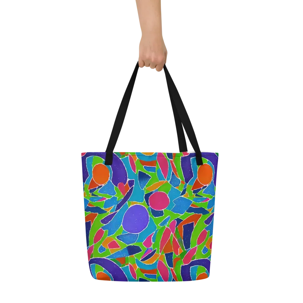 Vivid Fragments on Large Tote Bag W/ Pocket — Front