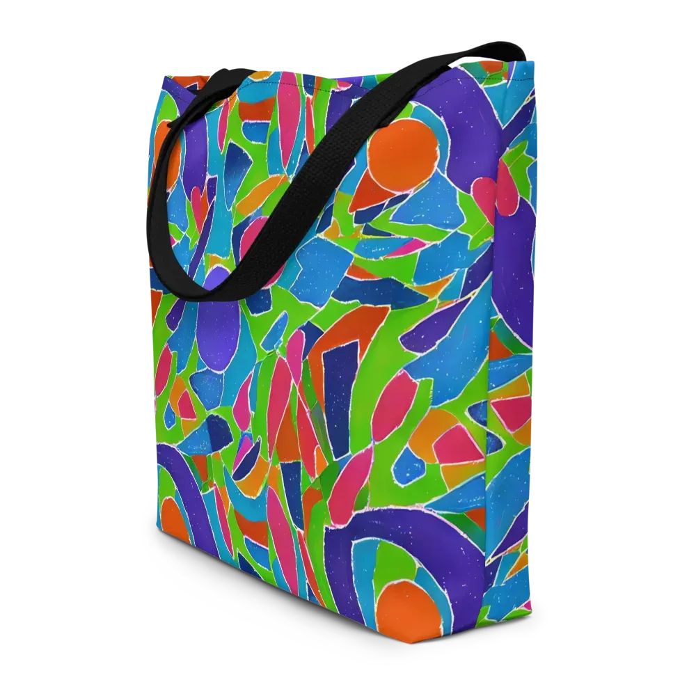 Vivid Fragments on Large Tote Bag W/ Pocket — Front