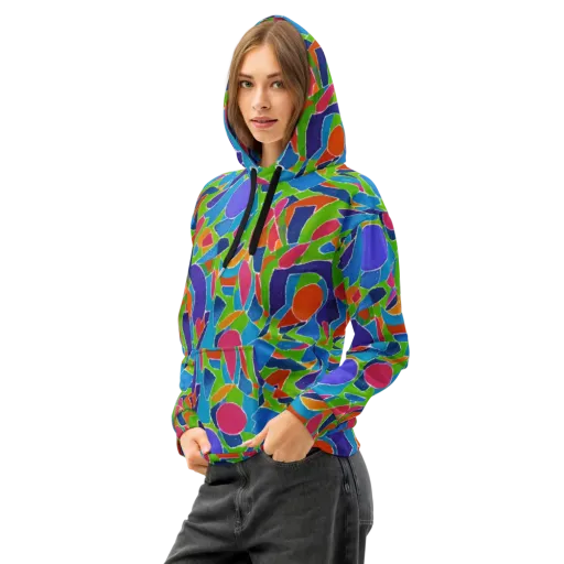 Vivid Fragments on a Cotton Hoodie