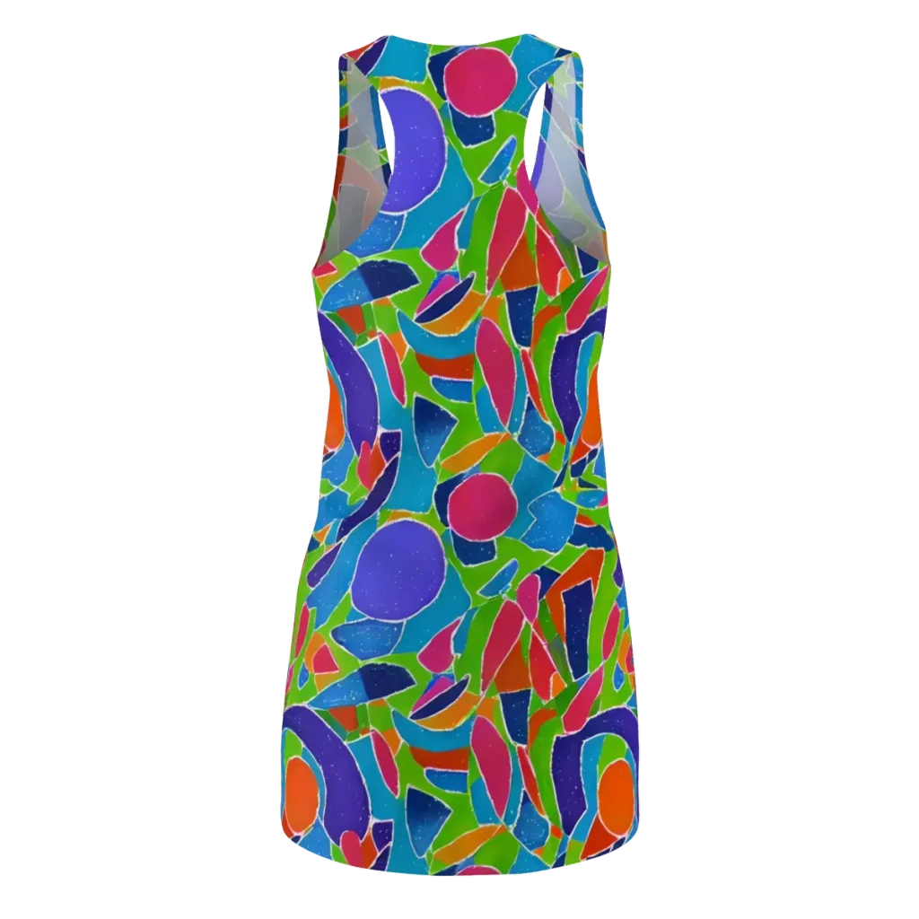 Vivid Fragments on Racerback Dress — Back