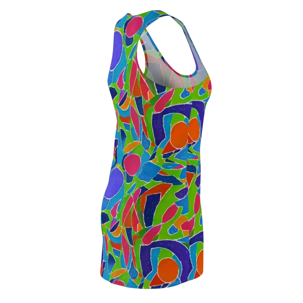 Vivid Fragments on Racerback Dress — Back Side