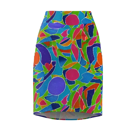 Vivid Fragments on a Pencil Skirt
