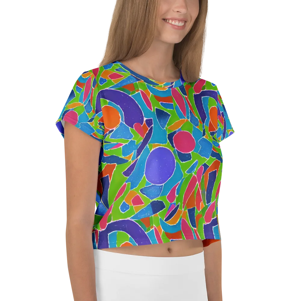 Vivid Fragments on Crop Tee — Right