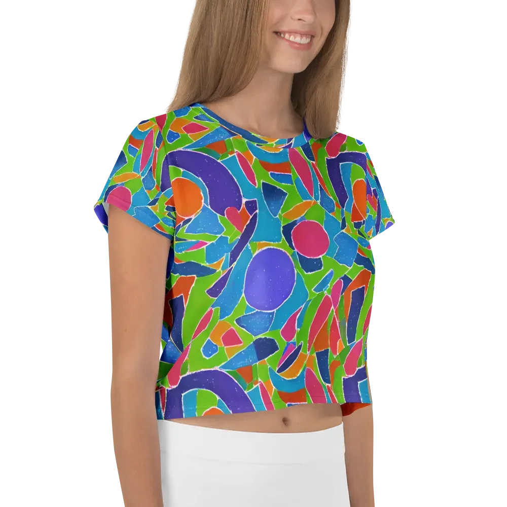 Vivid Fragments on Crop Tee — Right