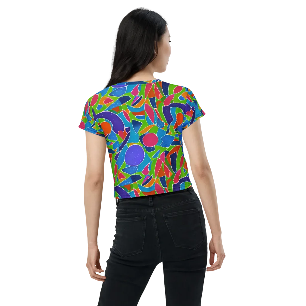 Vivid Fragments on Crop Tee — Back