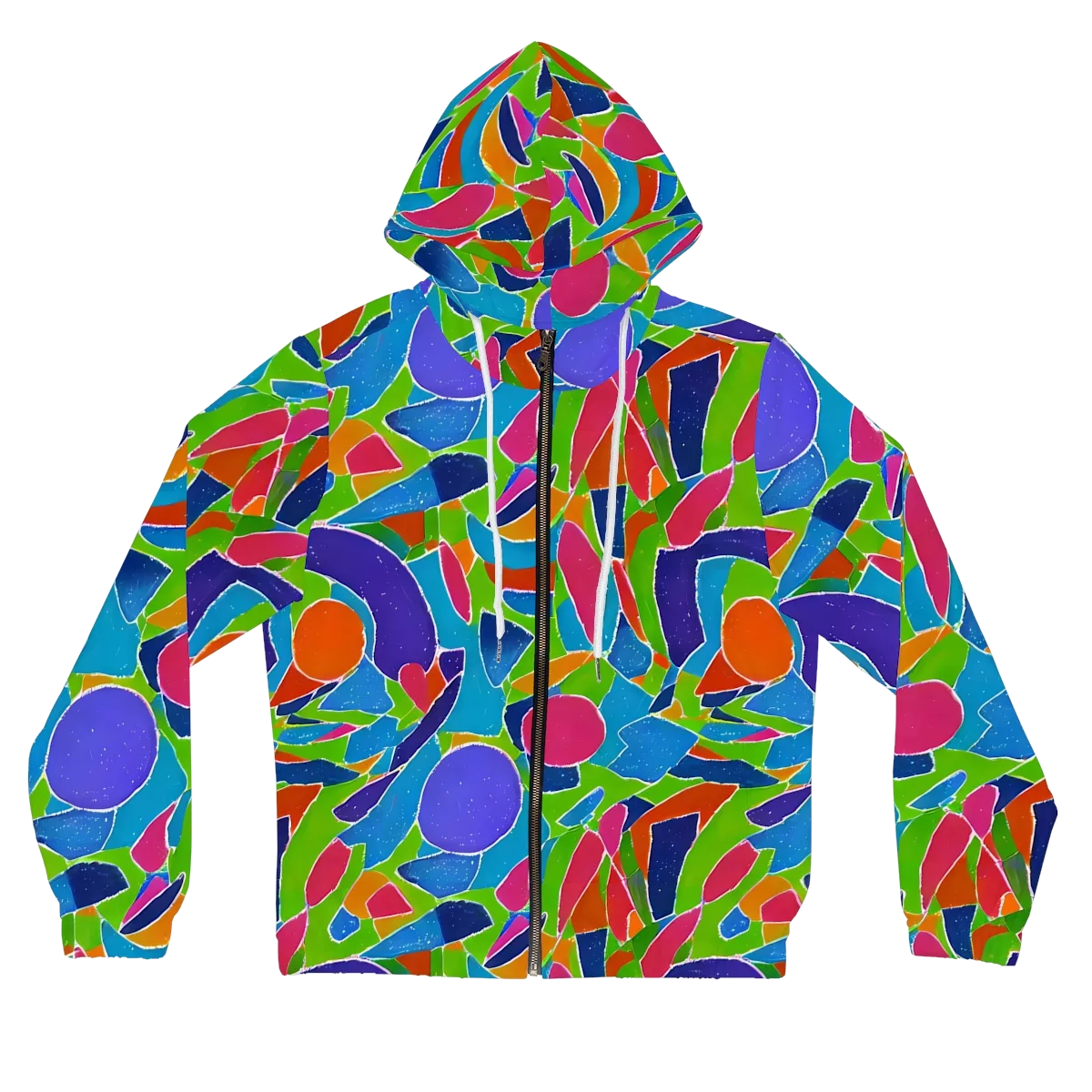 Vivid Fragments on Women's Full-Zip Hoodie — Front