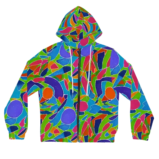 Vivid Fragments on a Women's Full-Zip Hoodie