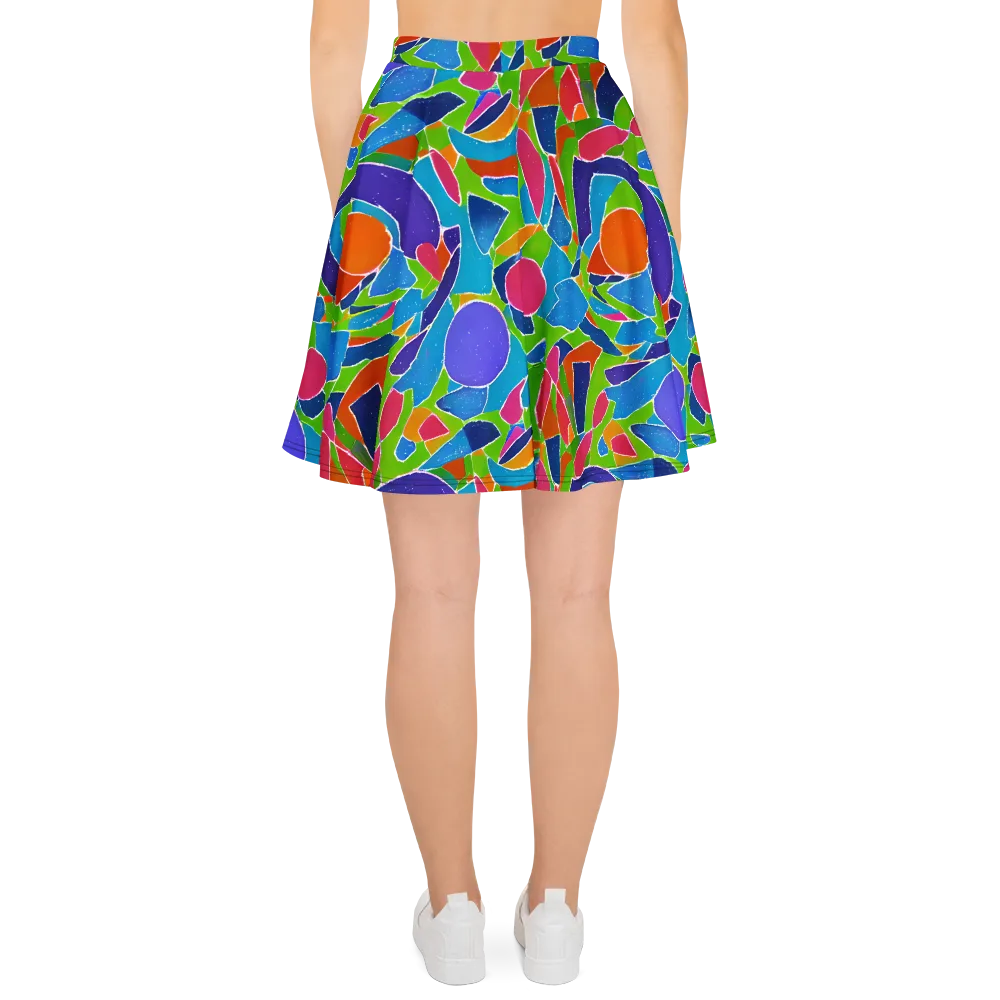 Vivid Fragments on Skater Skirt — Back