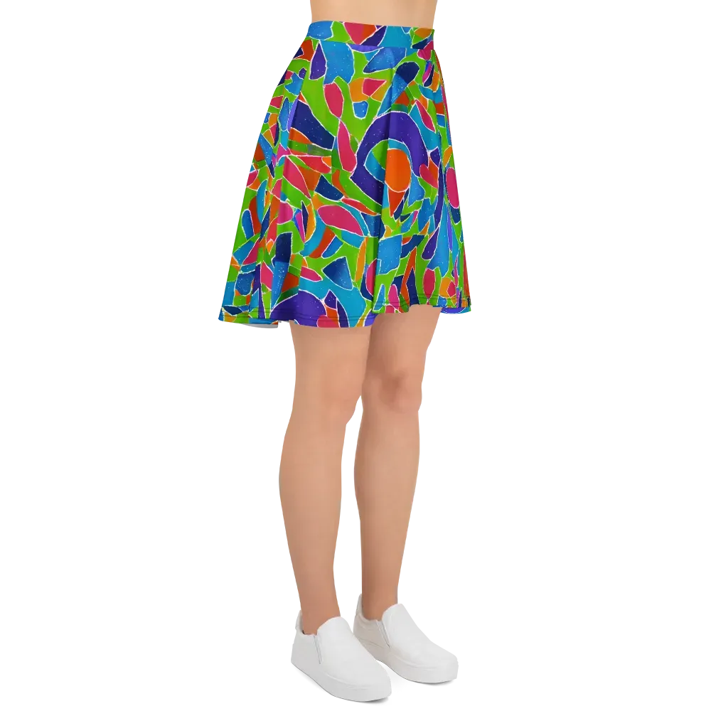 Vivid Fragments on Skater Skirt — Right