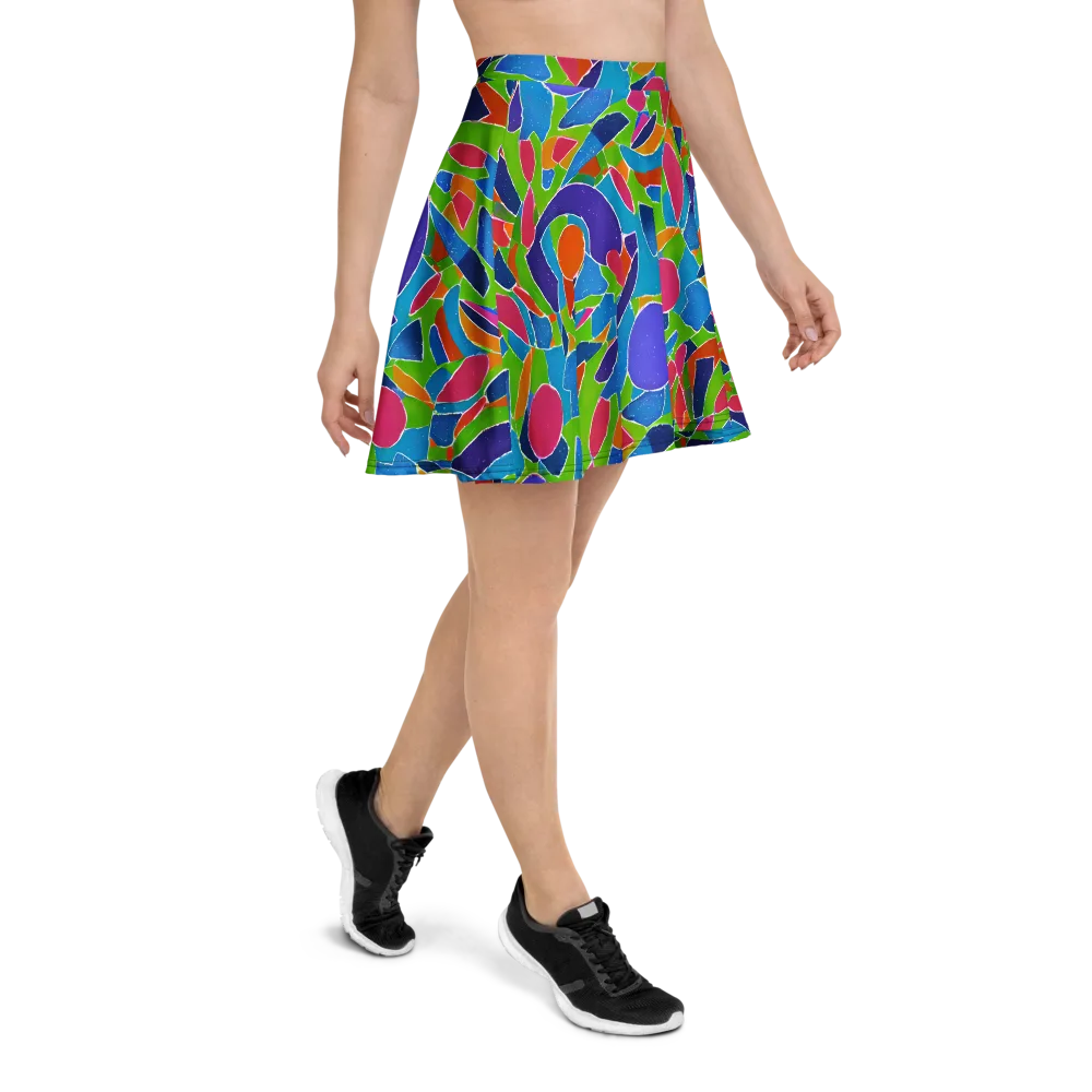 Vivid Fragments on Skater Skirt — Right