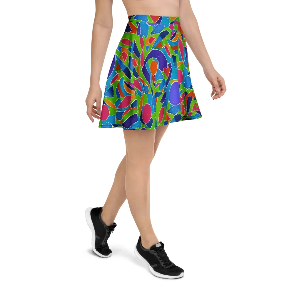 Vivid Fragments on Skater Skirt — Right