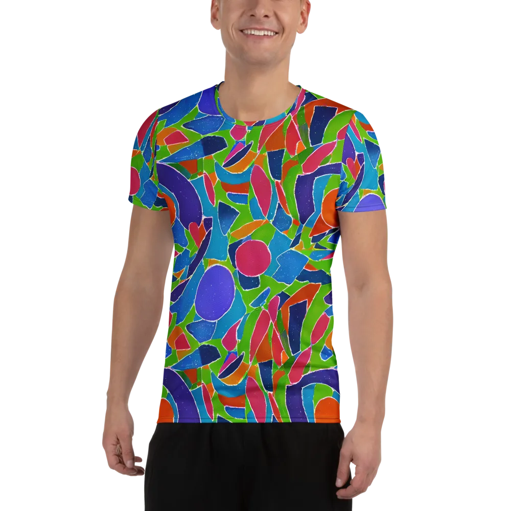Vivid Fragments on Men's Athletic T-Shirt — Front