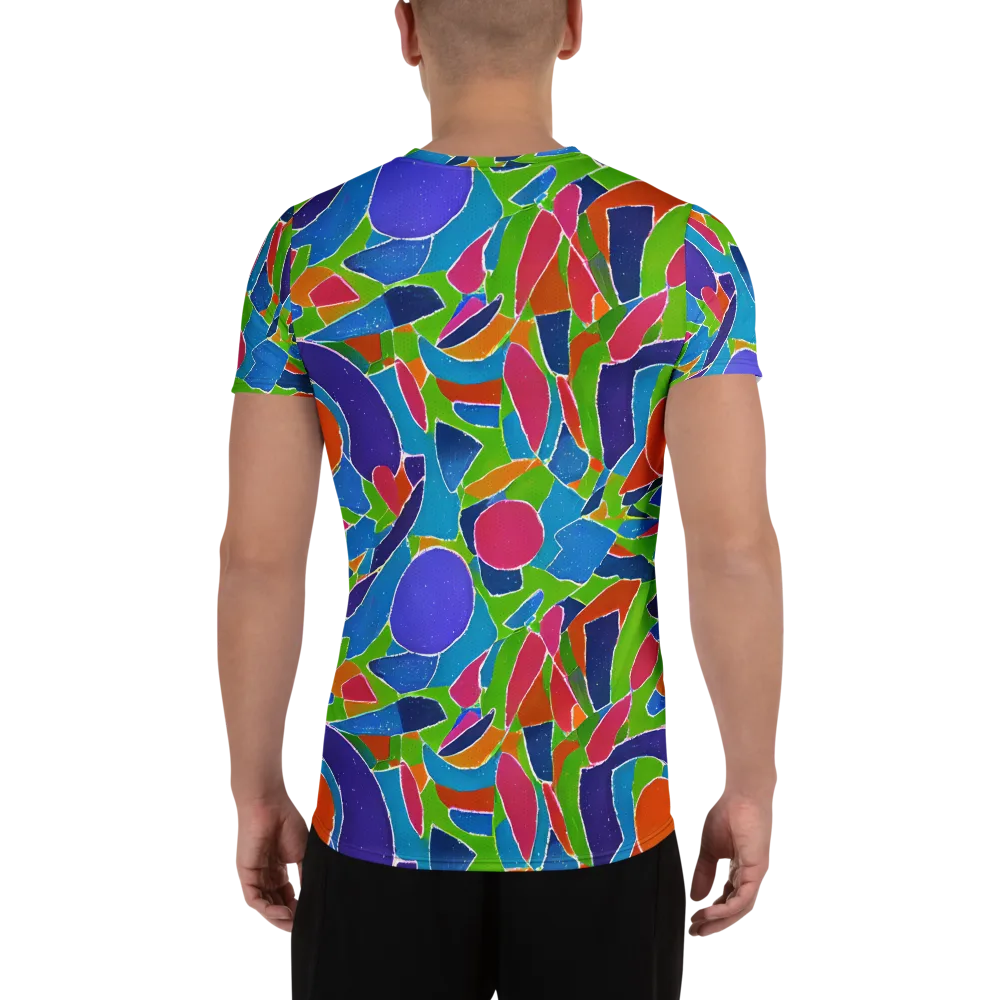Vivid Fragments on Men's Athletic T-Shirt — Back