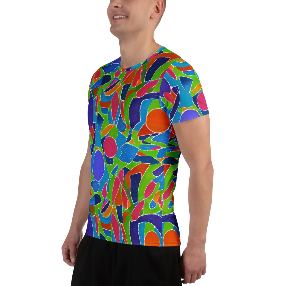 Vivid Fragments on Men's Athletic T-Shirt — Left