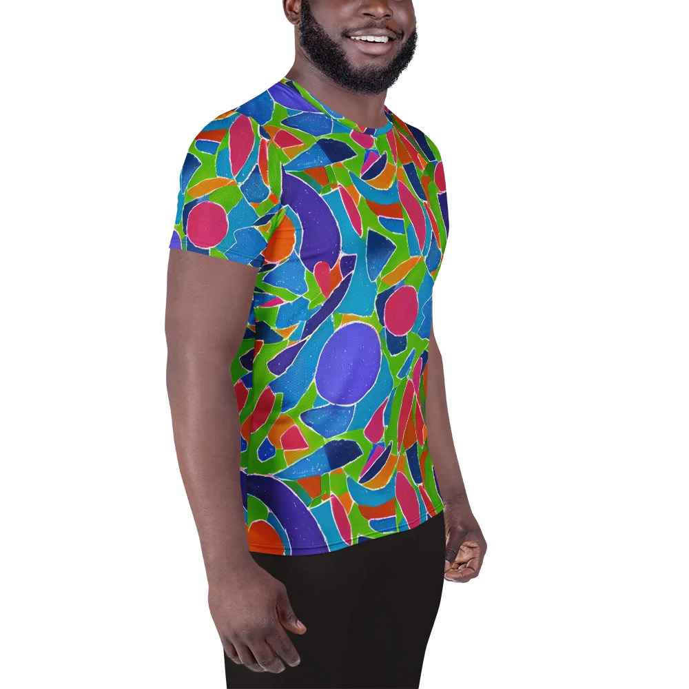 Vivid Fragments on Men's Athletic T-Shirt — Right