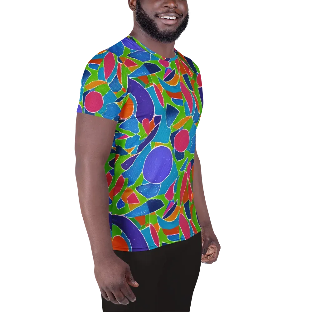 Vivid Fragments on Men's Athletic T-Shirt — Right