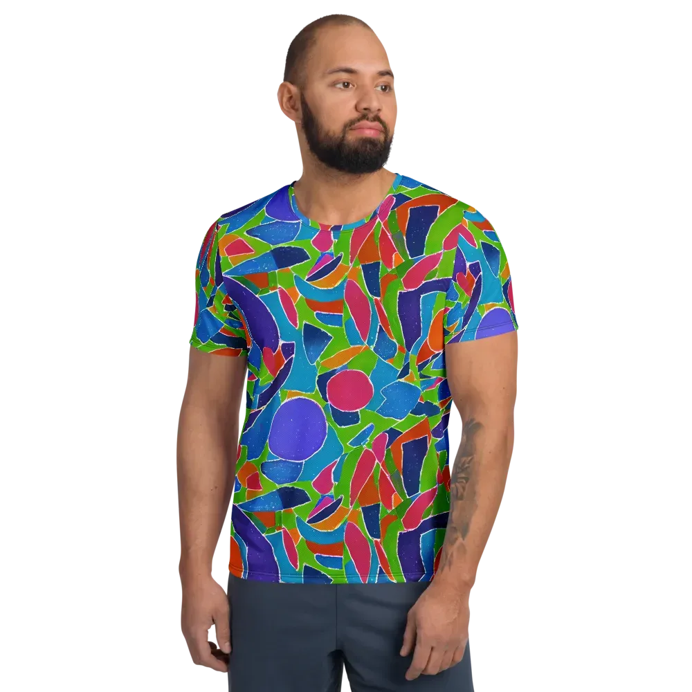 Vivid Fragments on Men's Athletic T-Shirt — Front