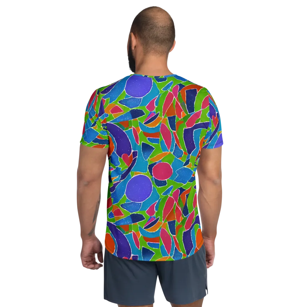 Vivid Fragments on Men's Athletic T-Shirt — Back