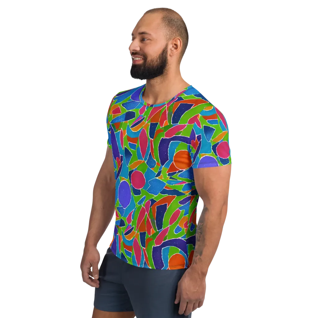 Vivid Fragments on Men's Athletic T-Shirt — Left