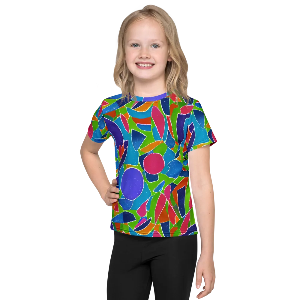 Vivid Fragments on Kids Crew Neck T-Shirt — Front
