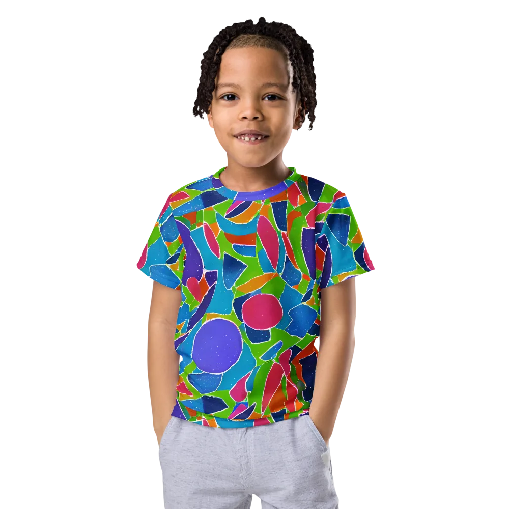Vivid Fragments on Kids Crew Neck T-Shirt — Front