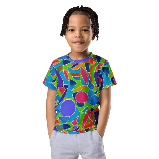 Vivid Fragments on a Kids Crew Neck T-Shirt