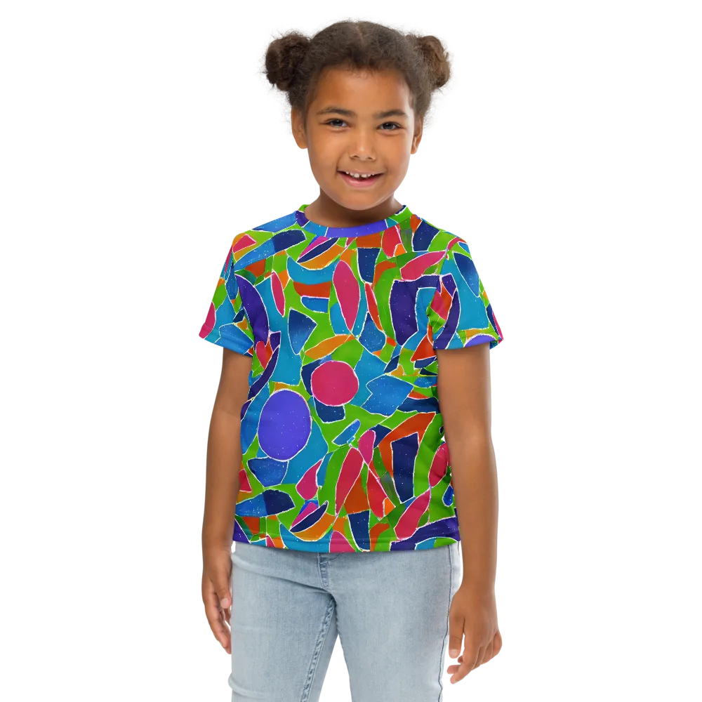 Vivid Fragments on Kids Crew Neck T-Shirt — Front