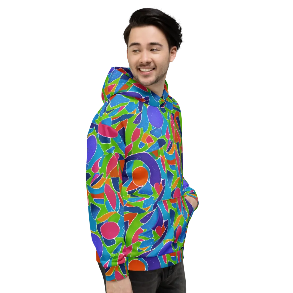 Vivid Fragments on Hoodie — Right