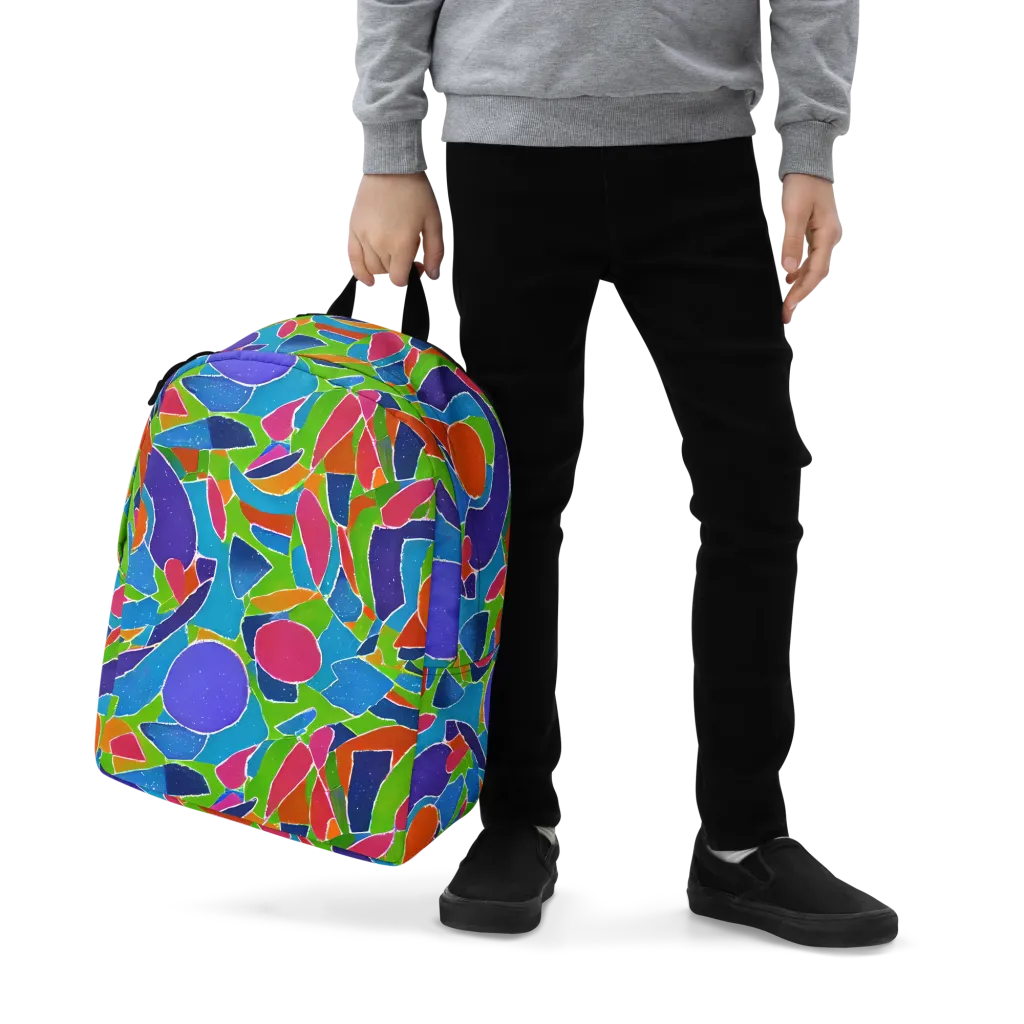 Vivid Fragments on Minimalist Backpack — Zoomed-in