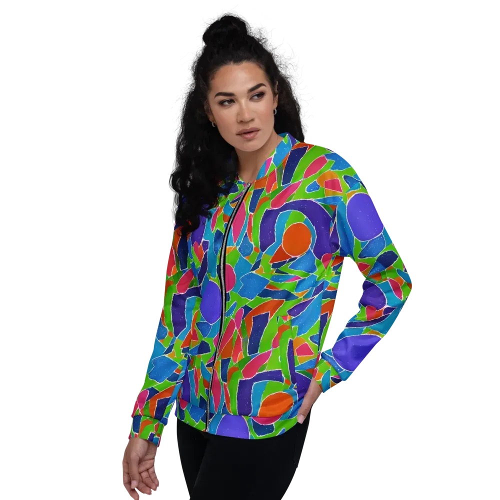 Vivid Fragments on Bomber Jacket — Left