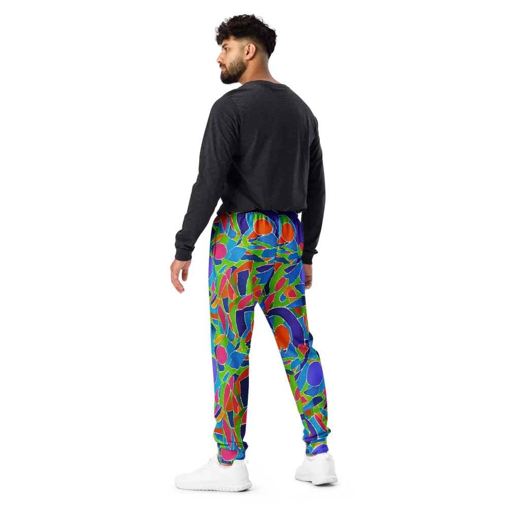 Vivid Fragments on Men's Joggers — Back