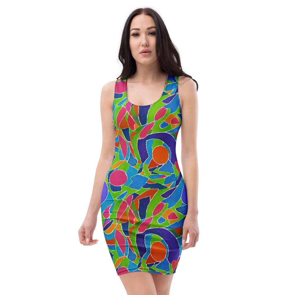 Vivid Fragments on Bodycon Dress — Front